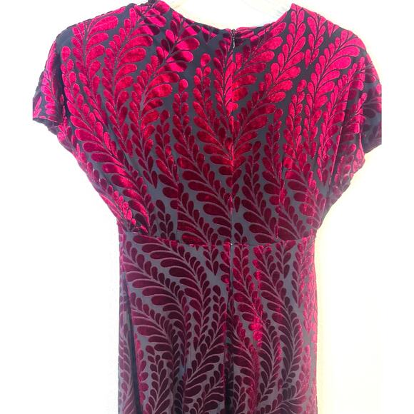 Zarr Collection Womens Dress Size 8 Black Maroon Midi Cocktail Party Holiday NWT - Picture 7 of 9